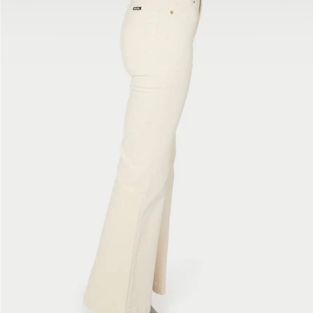 Rolla's retro cream cord wide leg pant